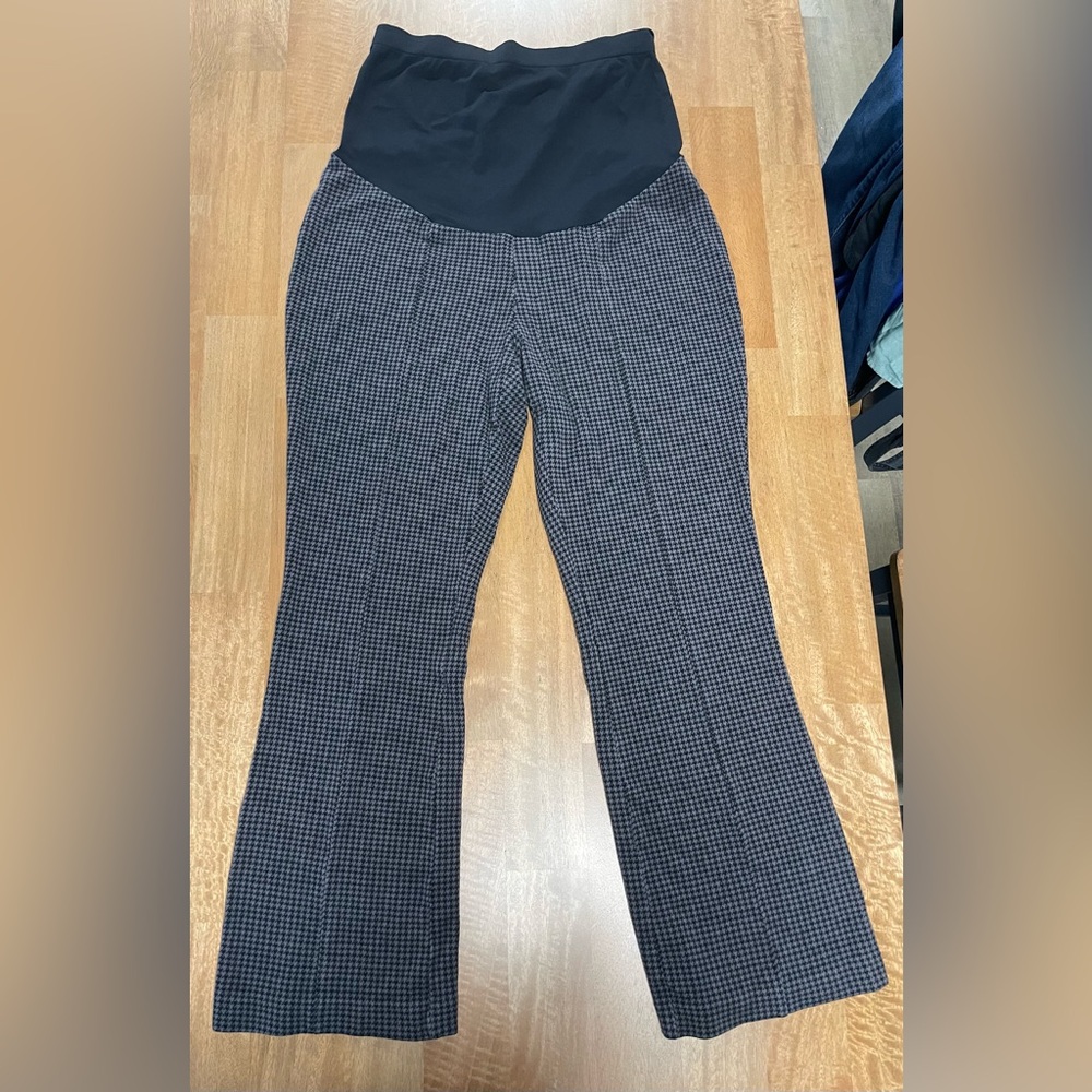 Black and Gray Houndstooth Maternity Pants